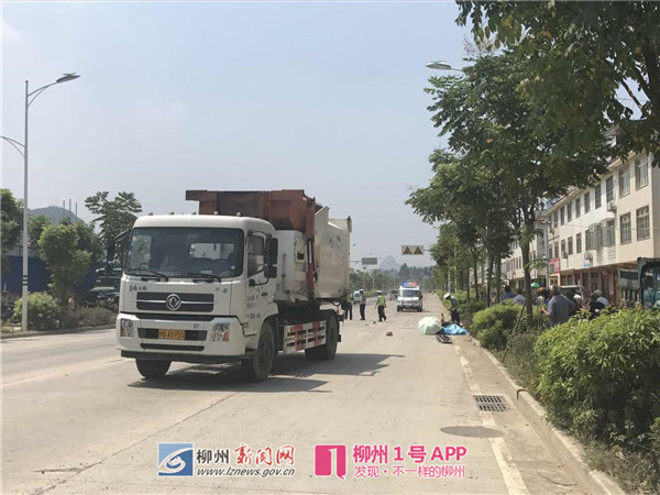 洛维路上一垃圾车撞倒电动车 72岁男车手当场身亡