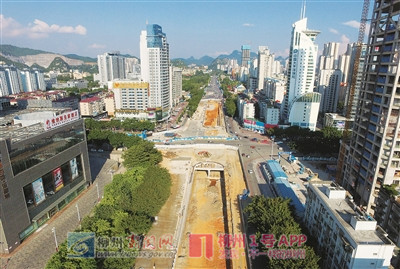 东环大道与文昌路交叉路口下穿通道现雏形 市民出行将更便利