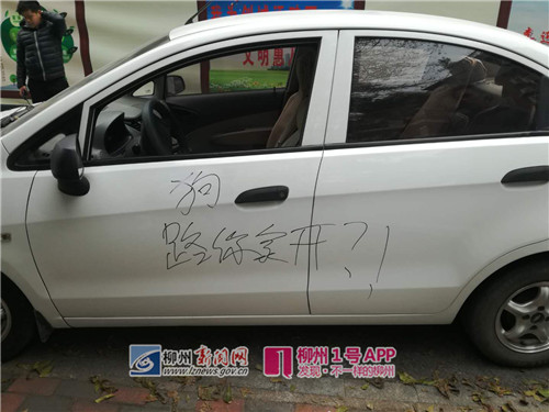 北雀路一女司机车门被写“狗，路你家开？！”查了监控才明白……
