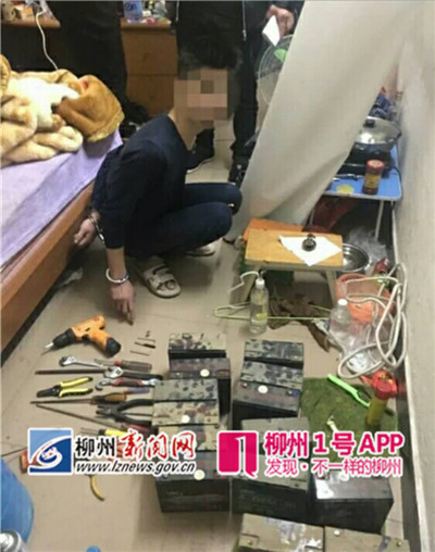 “电瓶大盗”着工作服凌晨到处“巡查”小区，柳州民警抓住他了