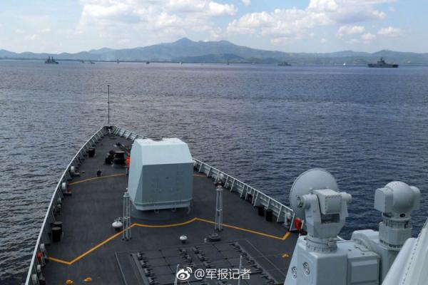 南海大阅兵后，柳州舰参加多国联合演习，舷号573很吸睛！
