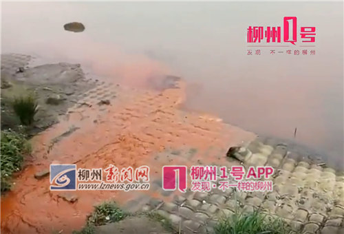 网友拍下柳江河岸边流出红色水体视频，环保局通报调查结果